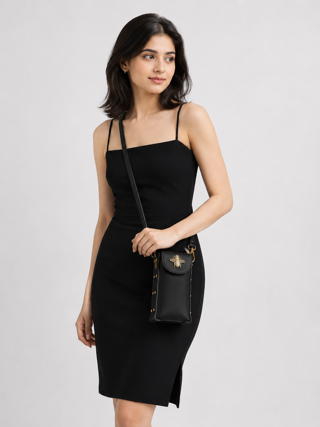Bee Bling Bag (Black + Gold Accents)