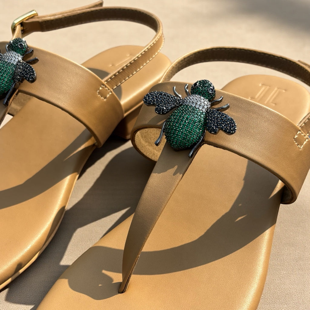 BEE-DAZZLE SANDALS (TAN)