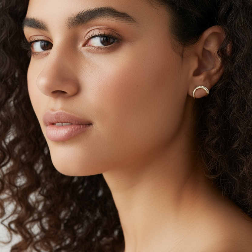 Iced Half Cuff Earrings