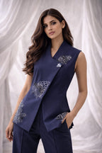 Midnight Blue Cape Top