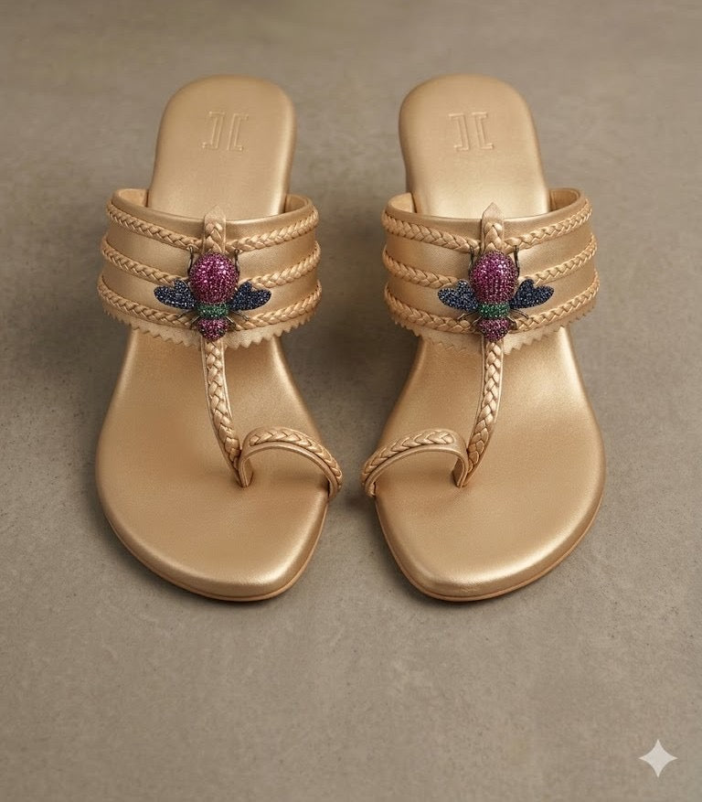 BEE KOHLAPURI HEELS (FOOTWEAR)