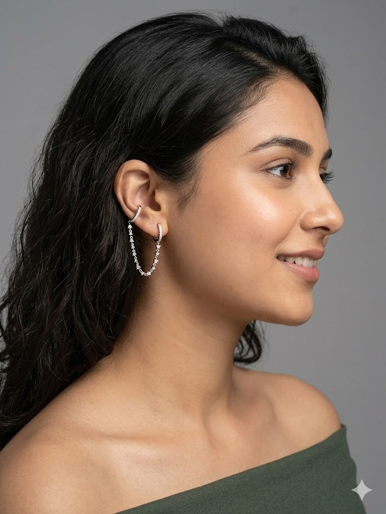 Ethereal Diamonte Double piercing earring