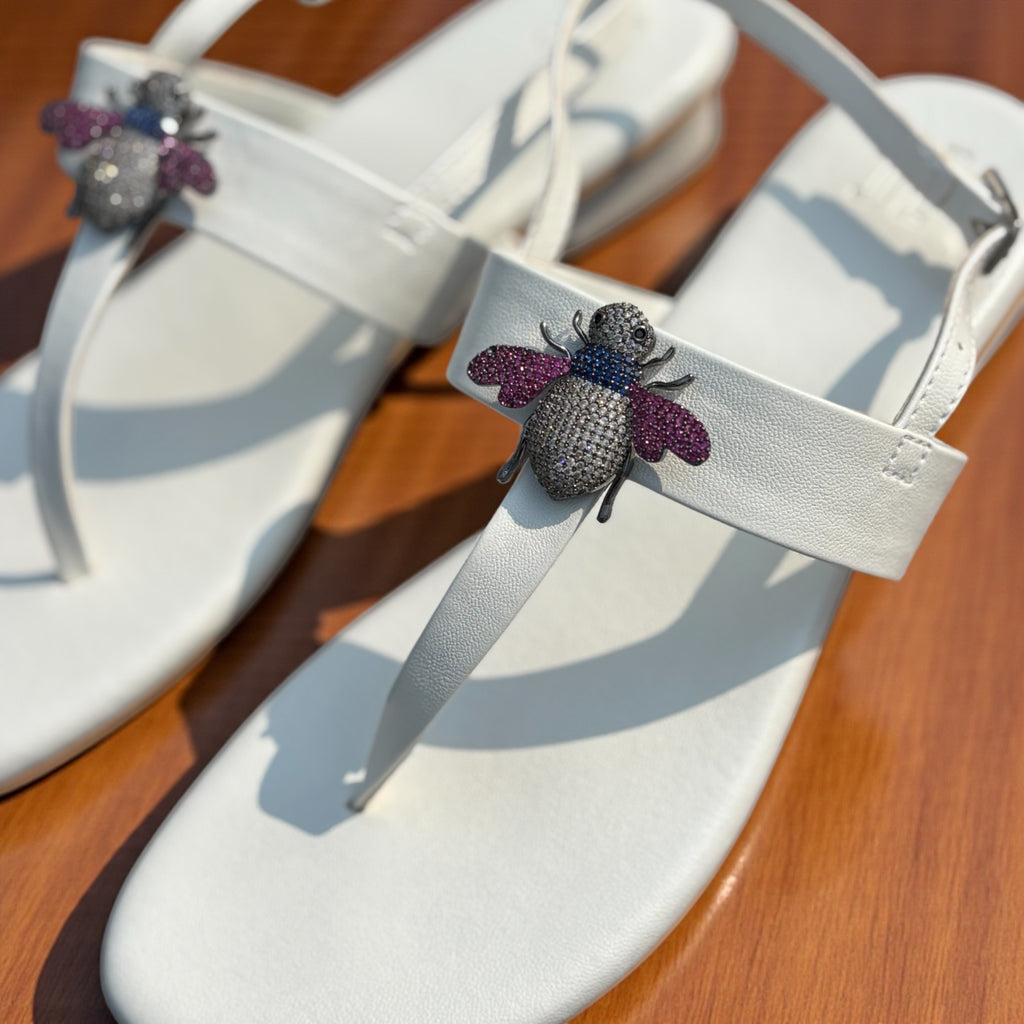 BEE-DAZZLE SANDALS (WHITE)