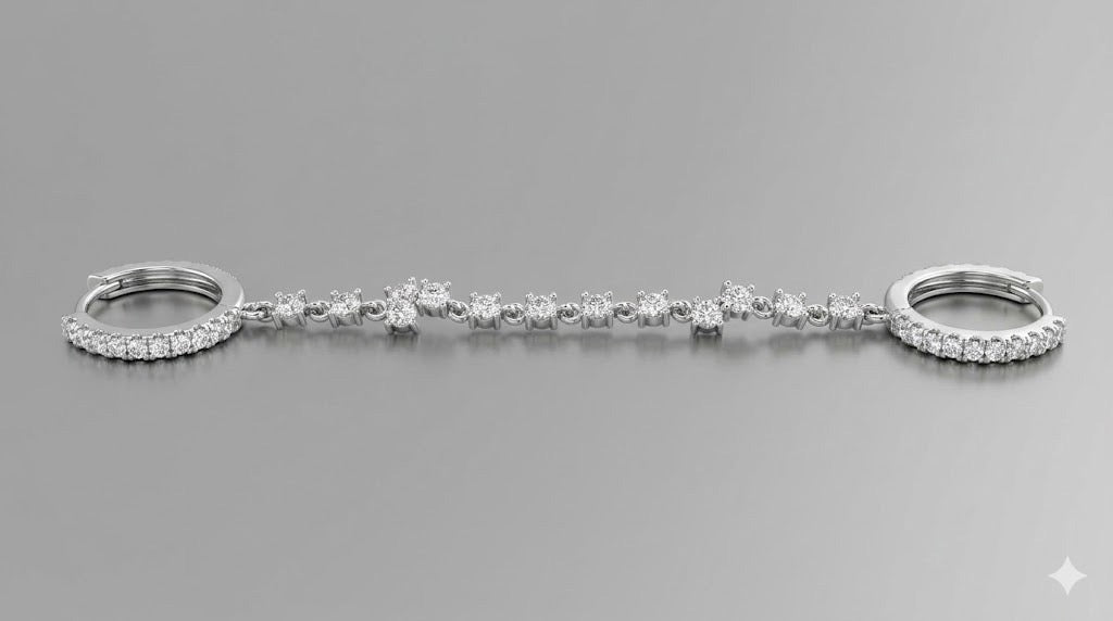 Ethereal Diamonte Double piercing earring