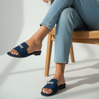 Suede Charm Mules (Blue) (3 Charms)