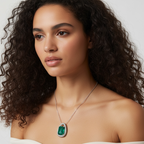 GREEN DOUBLET PENDANT CHAIN