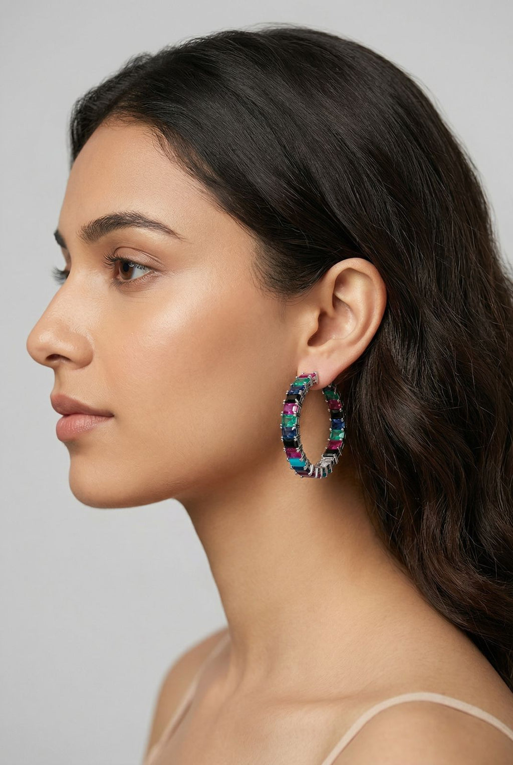 Colourful Bling Hoops
