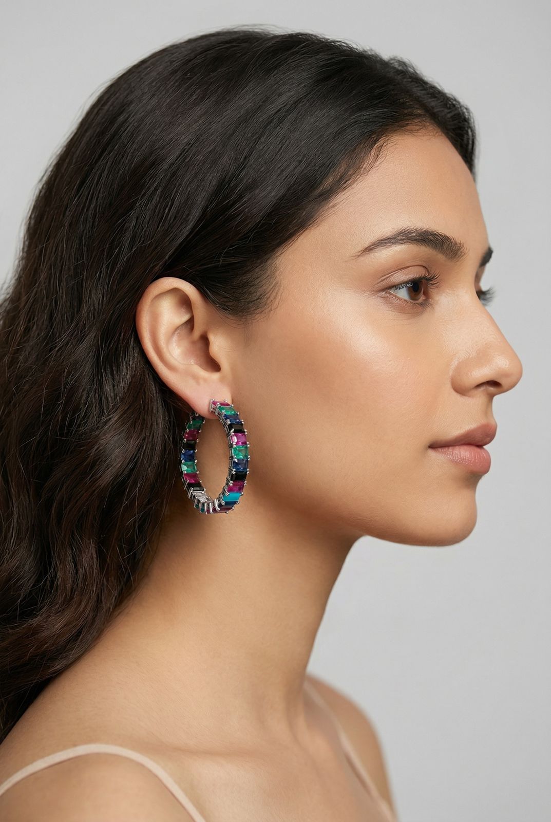 Colourful Bling Hoops