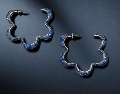 Iced Bloom Hoop Earrings