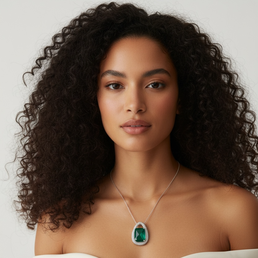 GREEN DOUBLET PENDANT CHAIN