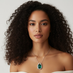 GREEN DOUBLET PENDANT CHAIN