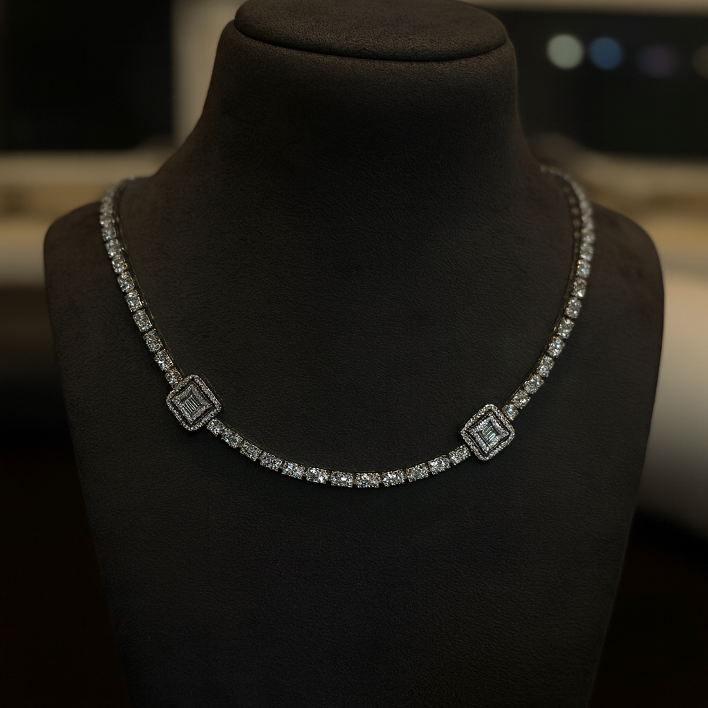 Celestial Grid Bling Necklace