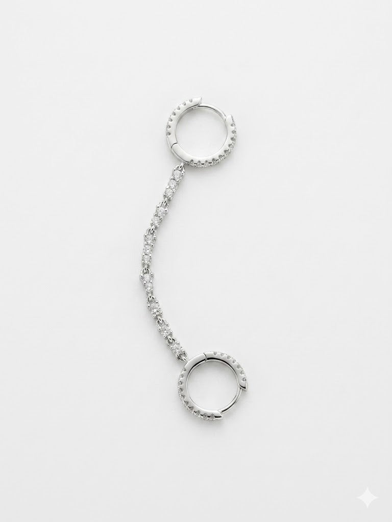 Ethereal Diamonte Double piercing earring