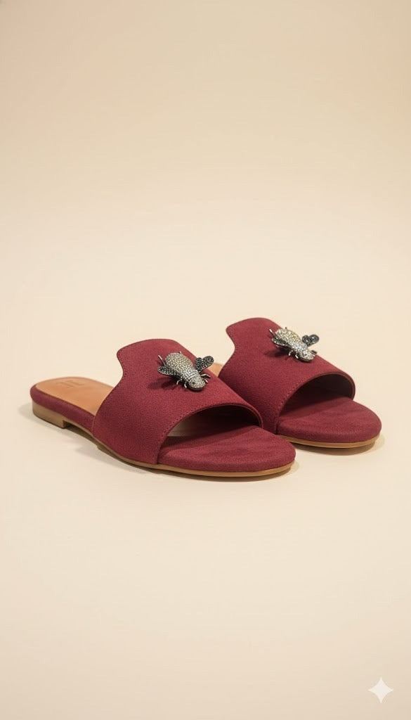 SUEDE BEE MULES (FOOTWEAR)