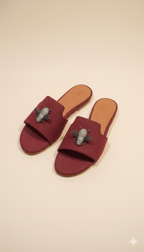 SUEDE BEE MULES (FOOTWEAR)