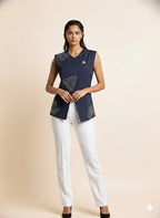 Midnight Blue Cape Top
