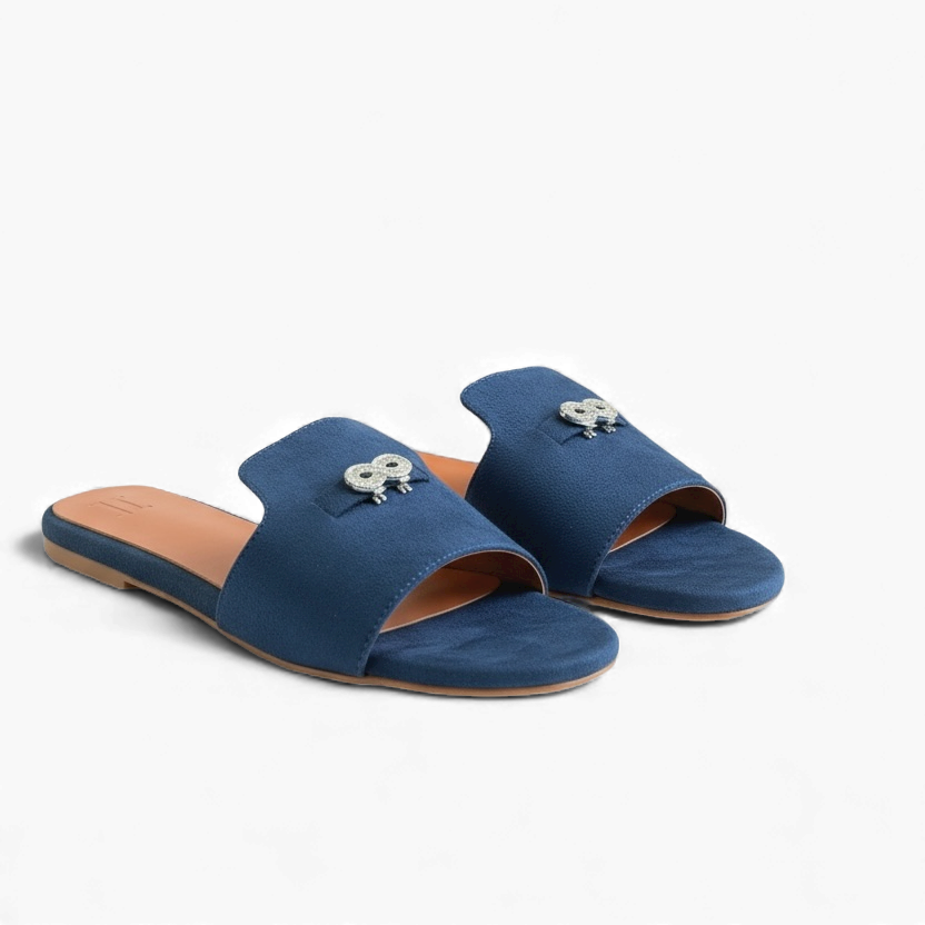 Suede Charm Mules (Blue) (3 Charms)