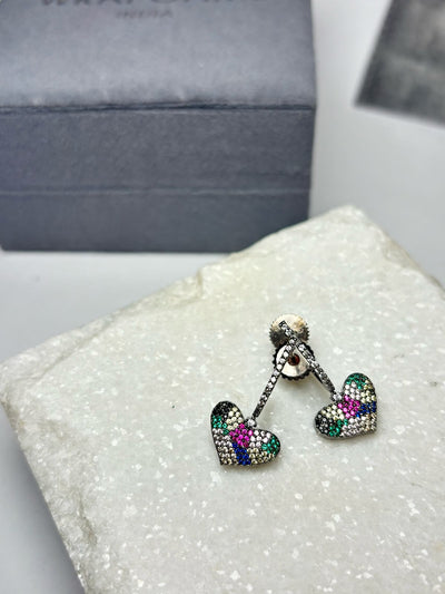 Mini Iced Heart Earrings