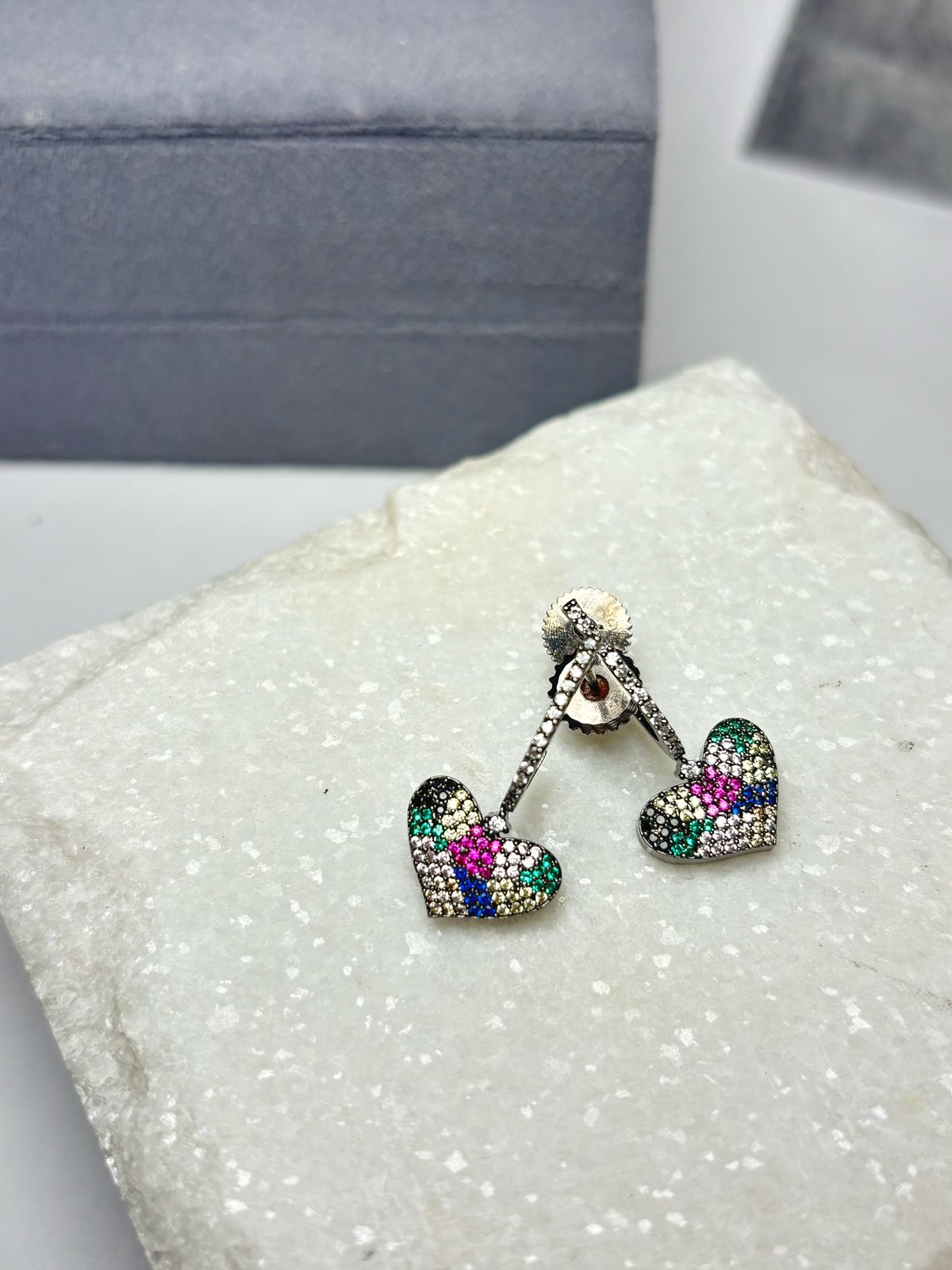 Mini Iced Heart Earrings