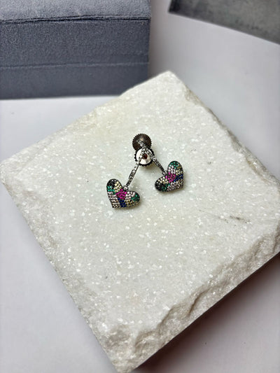 Mini Iced Heart Earrings