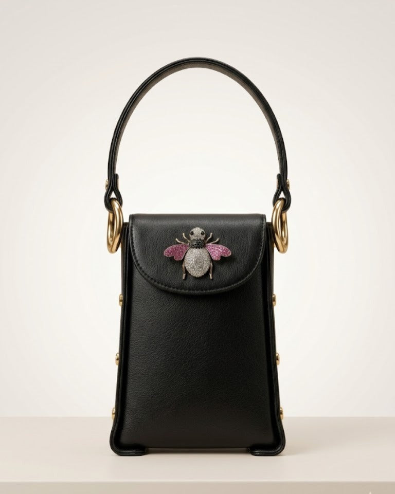 Bee Bling Bag (Black)(Pink Wings)