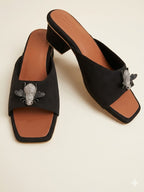 Suede Bee Heels (Black)