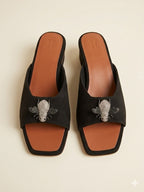 Suede Bee Heels (Black)