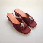 Suede Bee Heels (Burgundy)