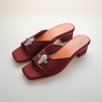 Suede Bee Heels (Burgundy)
