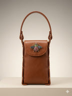 Bee Bling Bag (Tan )(Dark Pink)