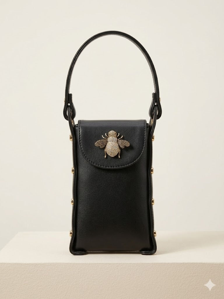 Bee Bling Bag (Black)(Pink Wings)