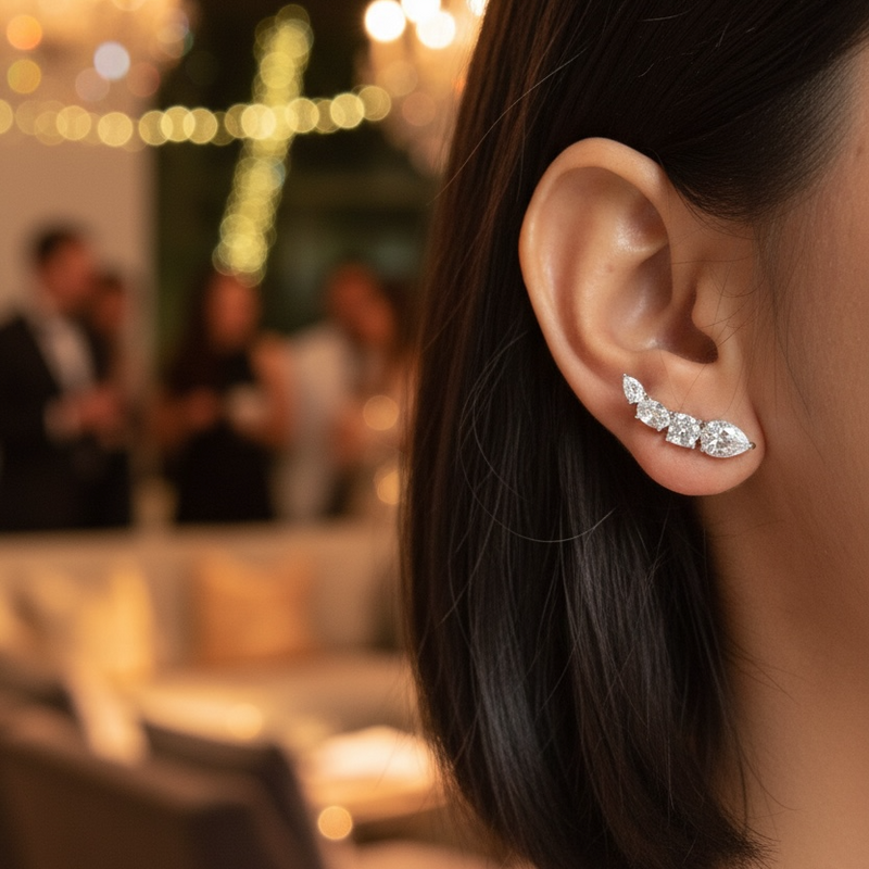 Diamonte Ear Climber