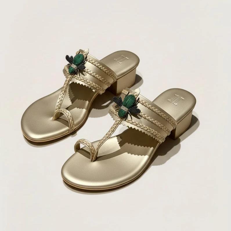 BEE KOHLAPURI HEELS (FOOTWEAR)