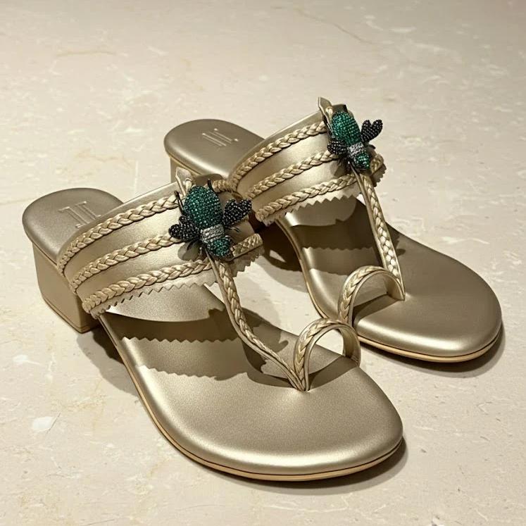 BEE KOHLAPURI HEELS (FOOTWEAR)