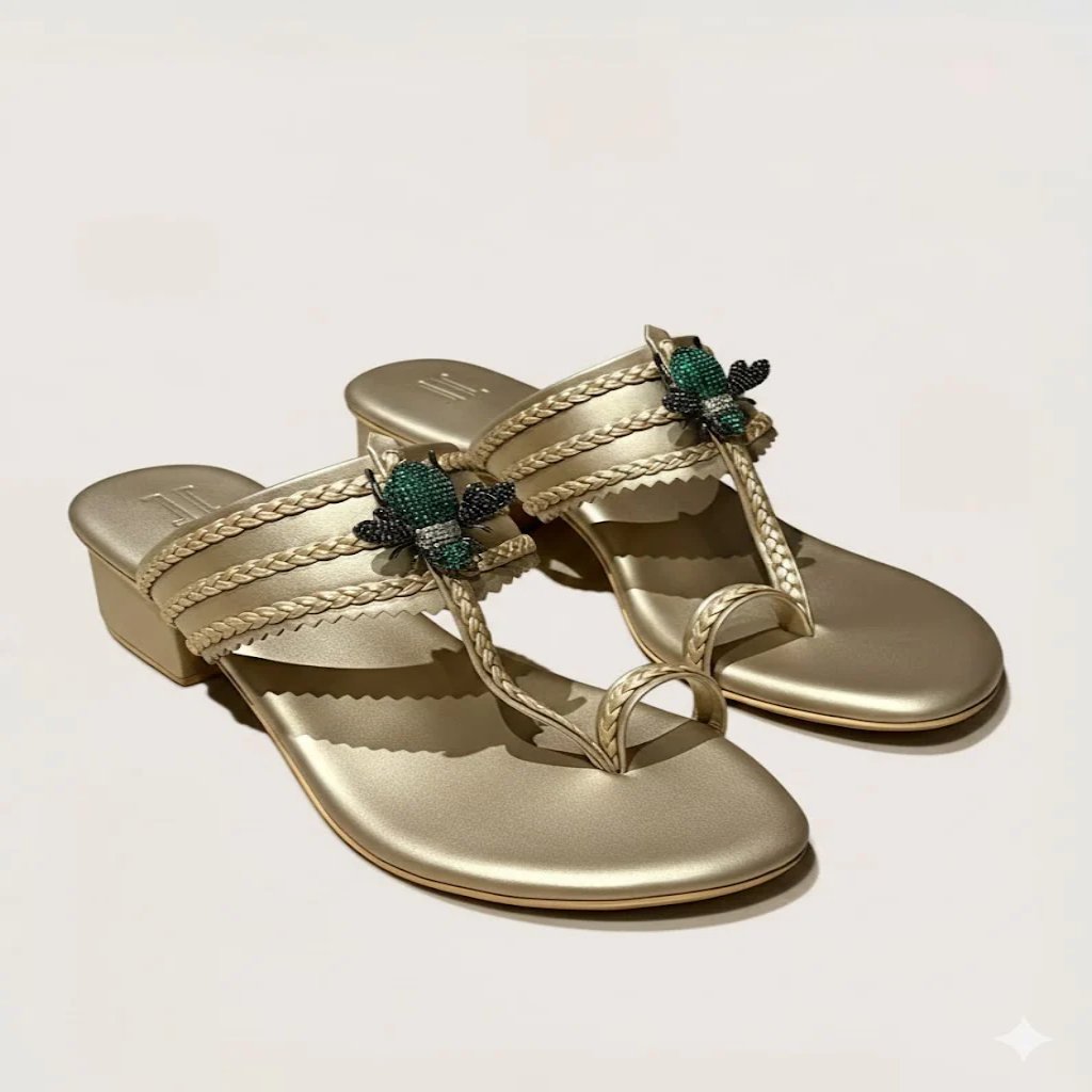 BEE KOHLAPURI HEELS (FOOTWEAR)