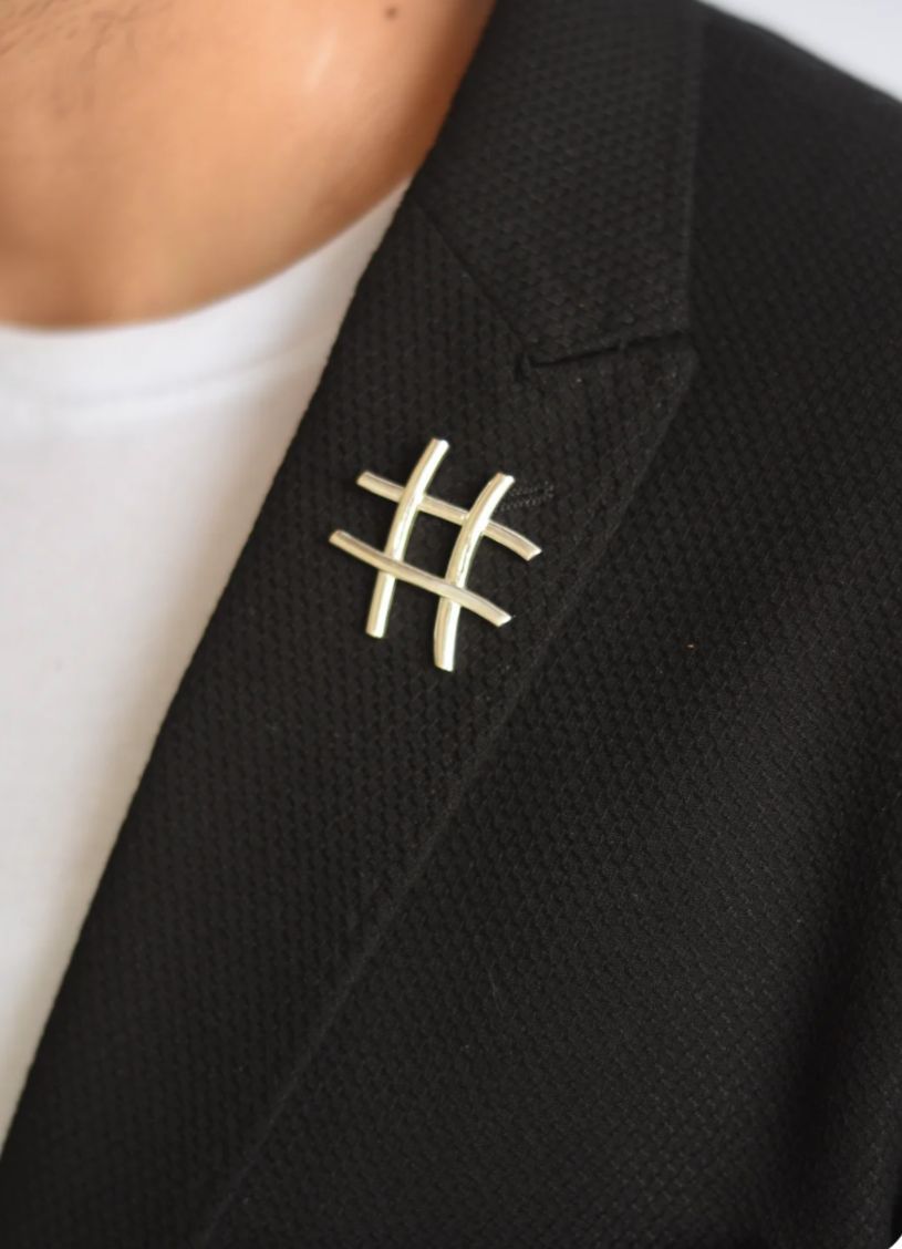 Hashtag Brooch | 925 Pure Silver