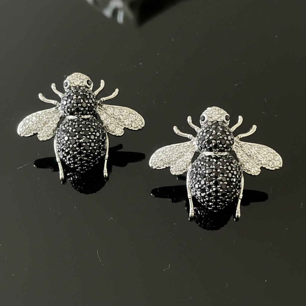 COSMIC BLING BEE EARRING (Silver Polish)