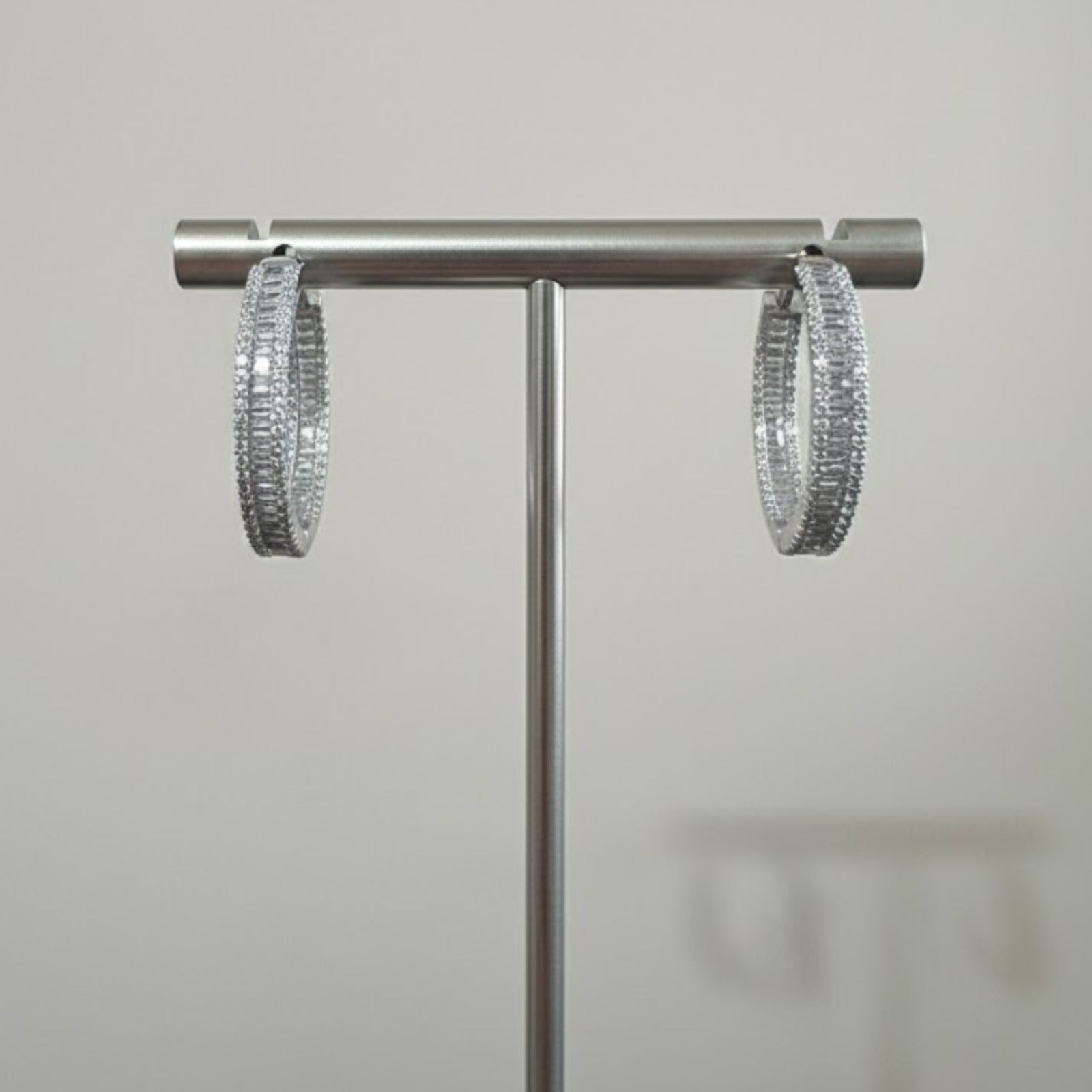 Diamonte Baguette Hoops Medium