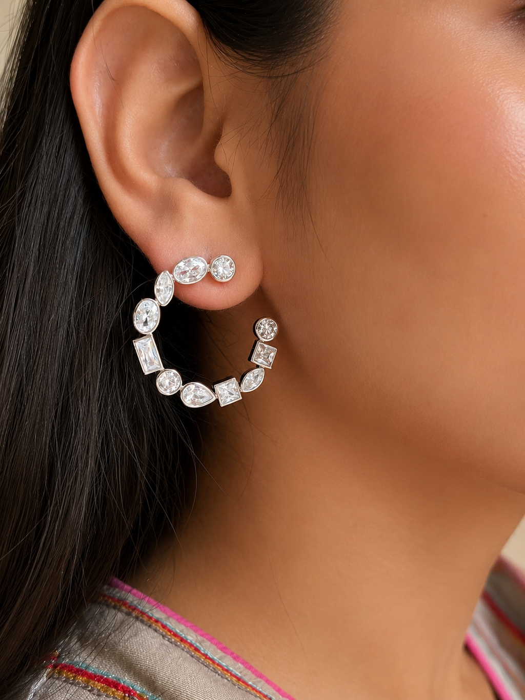 Multi shaped iced hoops