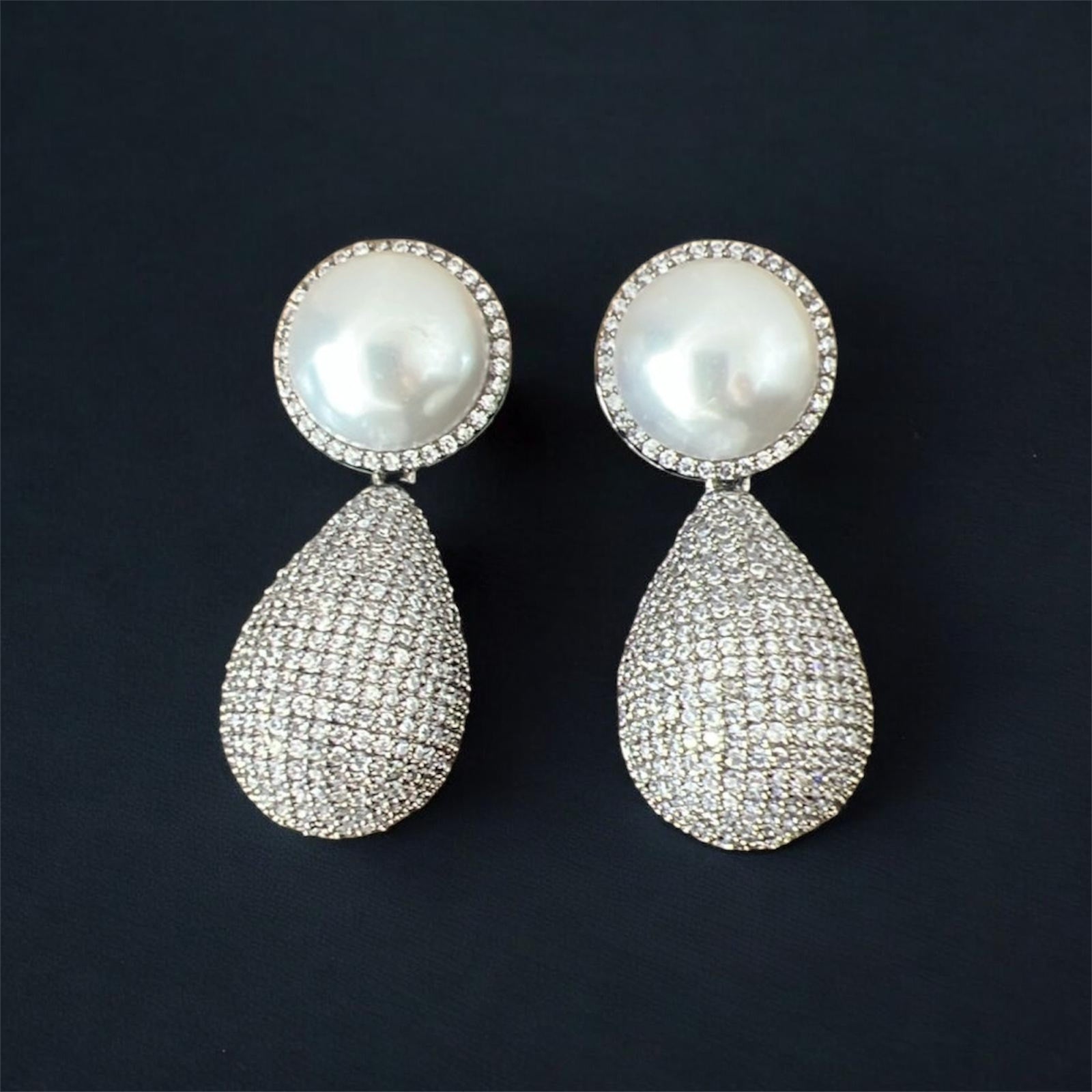 Bling orb drop earrings