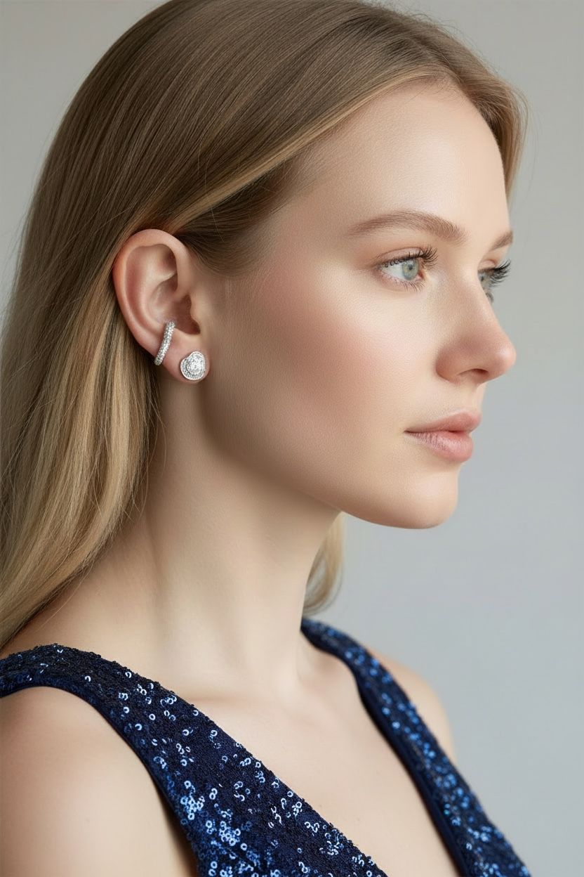 ICED HEART EARCUFF