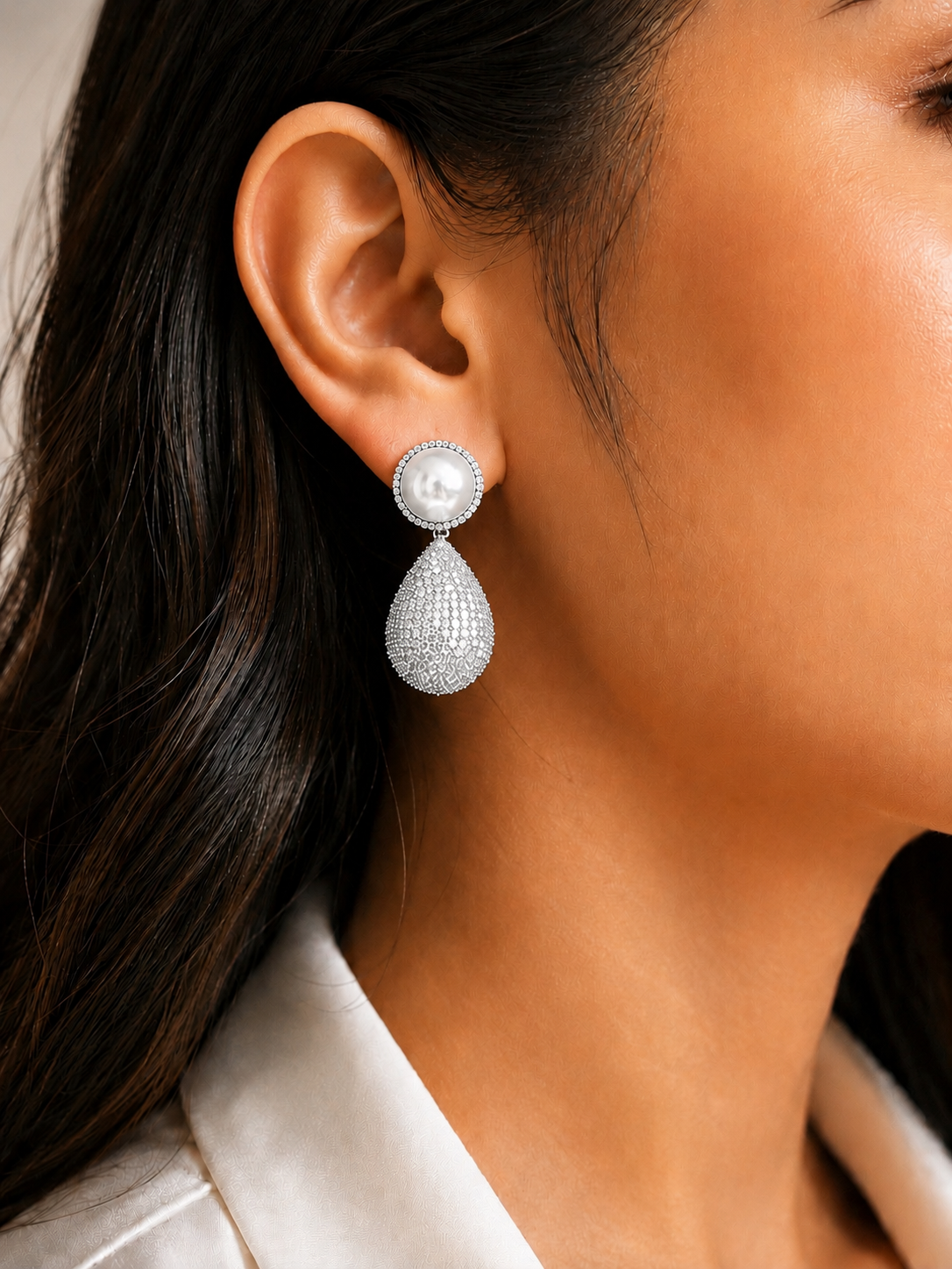 Bling orb drop earrings
