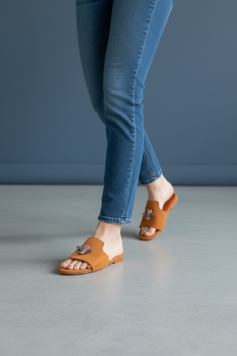 SUEDE BEE MULES (FOOTWEAR)