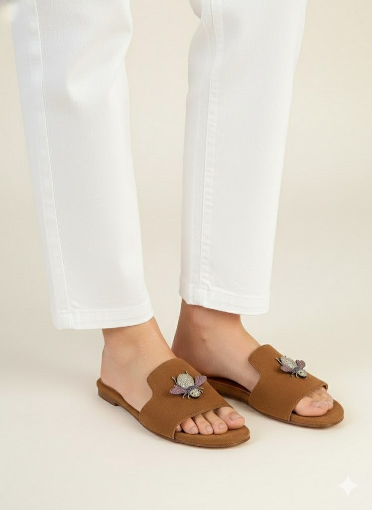 SUEDE BEE MULES (FOOTWEAR)