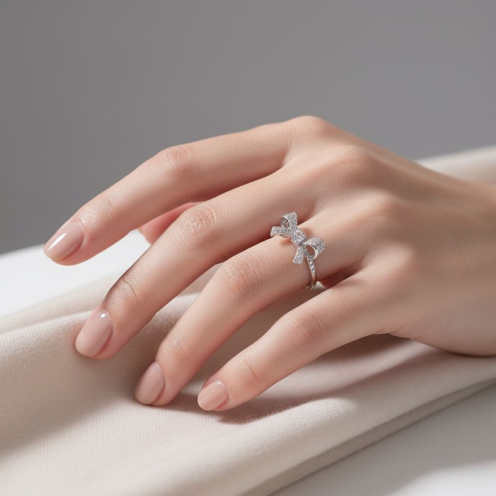 Iced Bow Ring
