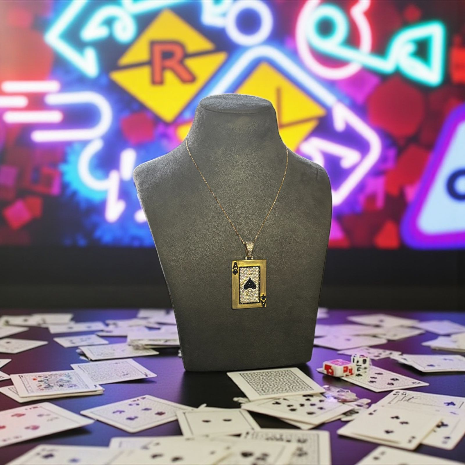 Lucky Ace of Spade Pendant Chain