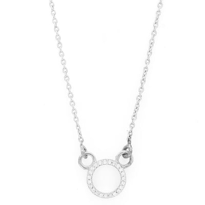 Iced Circle Pendant - 925 Pure Silver