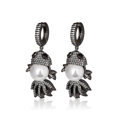 Stardust Fishy Earrings | Pearl Earrings