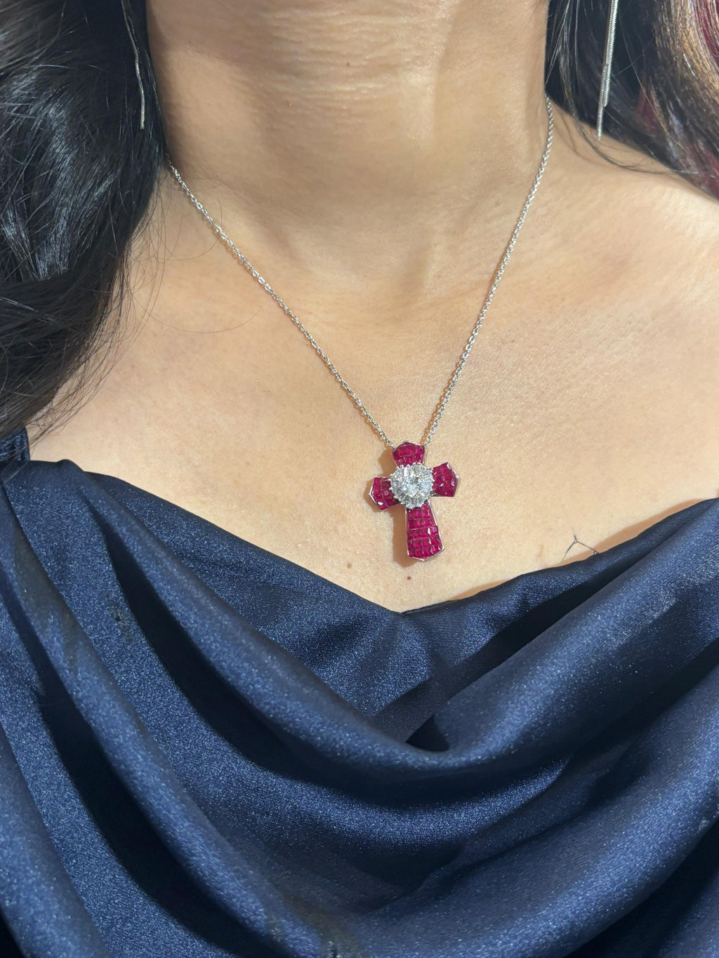 Cross Bling Brooch Cum Pendant