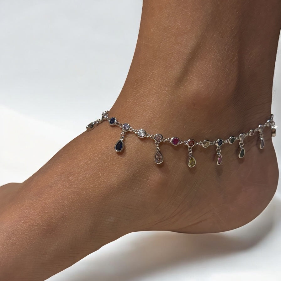 rings for Ankle	Rainbow charm ankle charms	rings and foot jewellery near me	gold ankle rhodium	jewellery shop near me ankle 